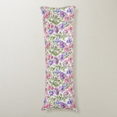 Roze en Violet zoete erwten Lichaamskussen (Voorkant Verticaal)