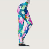Roze en Waterverf bloemen Leggings (Rechts)