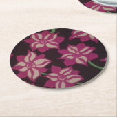 Roze en White Dahlia Pattern Ronde Kartonnen Onderzetter (Gebogen)