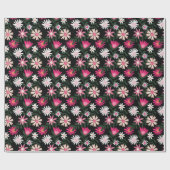Roze en White Daisy Pattern Cadeaupapier (Vlak)