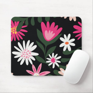 Roze en White Daisy Pattern Muismat