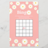 Roze en White Daisy Waterverf Bingo Game (Voorkant)