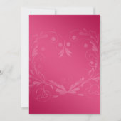 Roze en White Floral Wedding Invitation Kaart (Achterkant)