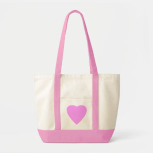  Roze en White Love Heart. Tote Bag