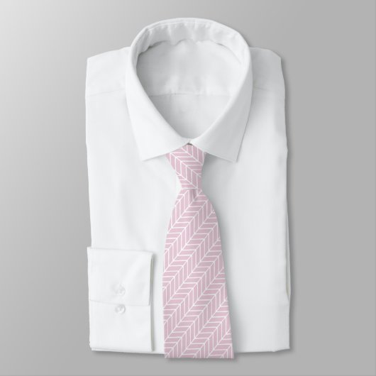 Roze en wit Abstract diagnostisch patroon Stropdas (Gebonden)