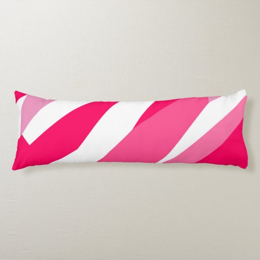 roze en wit abstract lichaamskussen (Voorkant)