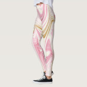 Roze en wit abstract patroon leggings (Links)