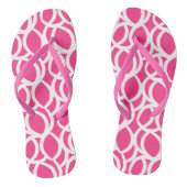 Roze en wit Abstract patroon Teenslippers (Voetbed)