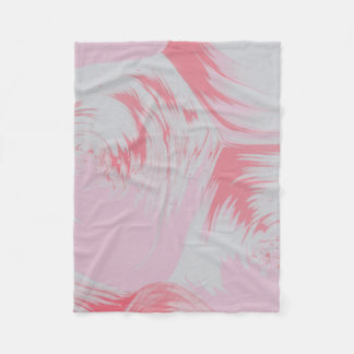 Roze en wit abstract schilderij fleece deken