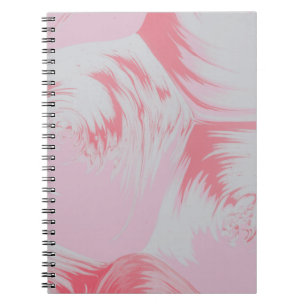 Roze en wit abstract schilderij notitieboek