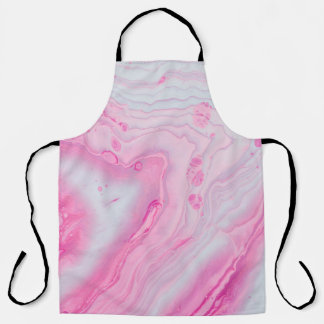 Roze en wit abstract schilderij schort