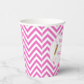 Roze en Wit Baseball Baby shower partij Papieren Bekers (Rechts)