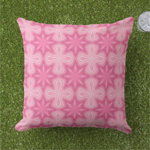 Roze en Wit Buitenkussen