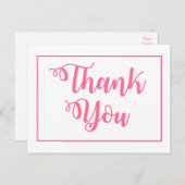 Roze en Wit Dank u Trouwfeest Briefkaart (Voorkant / Achterkant)