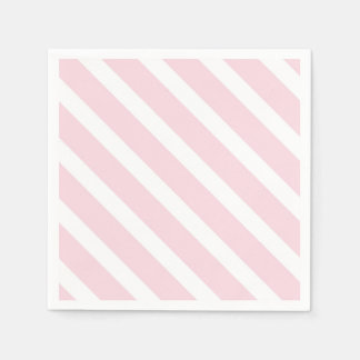Roze en wit diagonaal gestreept patroon servet