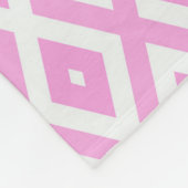 Roze en wit diamantpatroon fleece deken (Hoek)