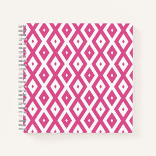 Roze en wit diamantpatroon notitieboek