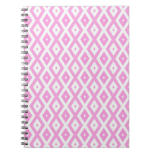 Roze en wit diamantpatroon notitieboek