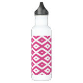 Roze en wit diamantpatroon waterfles  (Links)