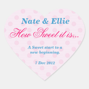 Roze en wit Dotty Hoe lief het is Sticker