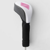 Roze en Wit Douanemonogram Golfheadcover (Schuin)
