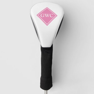 Roze en Wit Douanemonogram Golfheadcover