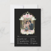 Roze en wit Dusky Roos Blooms Wedding RSVP Kaartje (Achterkant)