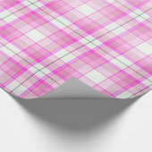 Roze en wit geruit cadeaupapier (Hoek)