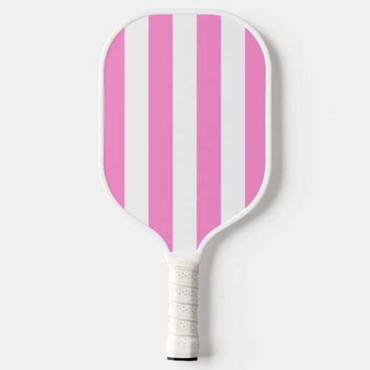 Roze en Wit Gestreept | Pickleball Queen Pickleball Paddle (Achterkant)