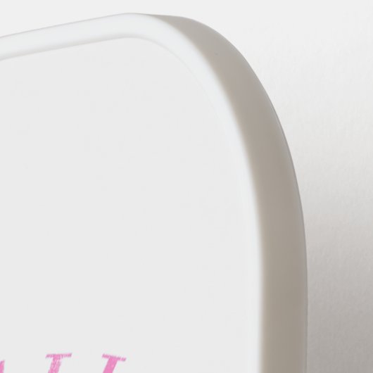 Roze en Wit Gestreept | Pickleball Queen Pickleball Paddle (Links Detail)