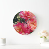 Roze en wit Gestreepte Rozen Bloemenkunst Grote Klok (Huis)