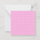 Roze en Wit Gingham Plaid Gepersonaliseerd Notitiekaartje (Achterkant)