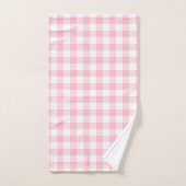 Roze en Wit Grote Grootte Gingham Checks Bad Handdoek (Handdoek)