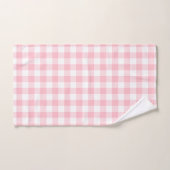 Roze en Wit Grote Grootte Gingham Checks Bad Handdoek (Handdoek)