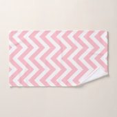 Roze en Wit Grote Horizontale Chevron Strepen Bad Handdoek (Handdoek)