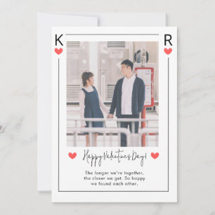 Roze en Wit Happy Valentine dag Vakantie Kaart