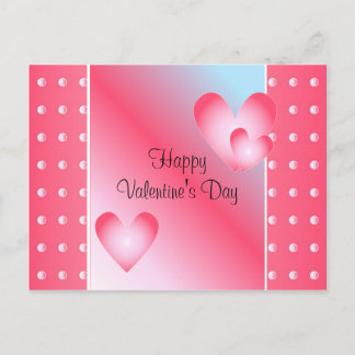 Roze en wit hart feestdagenkaart