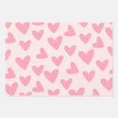 Roze en wit hart patroon inpakpapier vel (Voorkant 2)