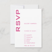 Roze en Wit Hedendaags Kaart (Voorkant)