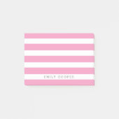 Roze en Wit Klassieke Strepen Monogram Post-it® Notes (Voorkant)