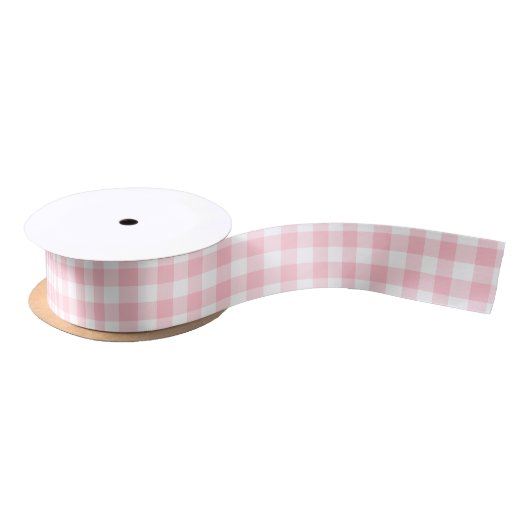 Roze en Wit Klein Grootte Gingham Controleert Lint (Spoel)