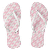 Roze en Wit Kleine Grootte Diagonale Chevron Strep Teenslippers (Voetbed)