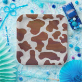 Roze en Wit Koe Patroon Papieren Bordje (Feest)