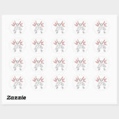 Roze en Wit Leuke Cartoon Axolotl Ronde Sticker (Vel)