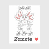 Roze en Wit Leuke Cartoon Axolotl Sticker (Vel)