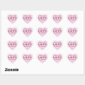 Roze en wit Liefde is zoet Snoep Buffet Sticker (Vel)