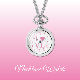 Roze en wit Liefde Ketting Watch