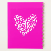 Roze en wit Luipaard Patroon Hart Planner (Achterkant)