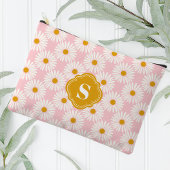 Roze en wit madeliefje patroon monogram etui