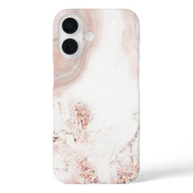 Roze en Wit Marmeren Patroon iPhone Case